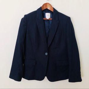 J.crew navy blue blazer suiting one button jacket size 6